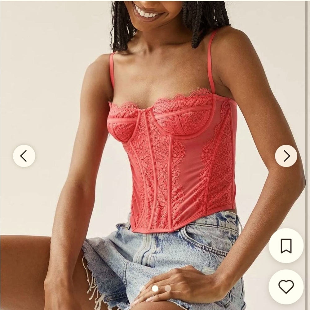 Out from Under by Urand Outfitters coral lace corset